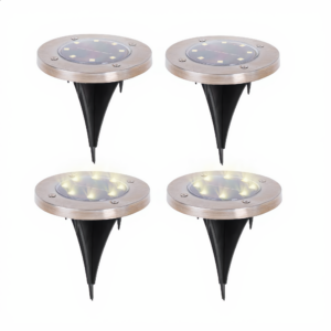 Lampy Solarne Ogrodowe Najazdowe Wbijane Dysk LED