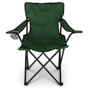 Składane Krzesło  Wędkarskie z Oparciem Zielone
