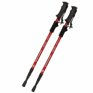 Kijki Trekkingowe Składane Nordic Walking Czerwone